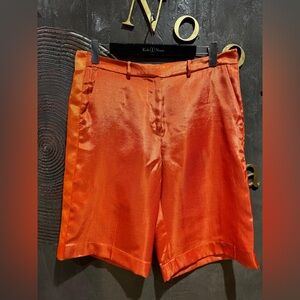 Source Unknown Vibrant Orange Satin Bermudas approx. size XL